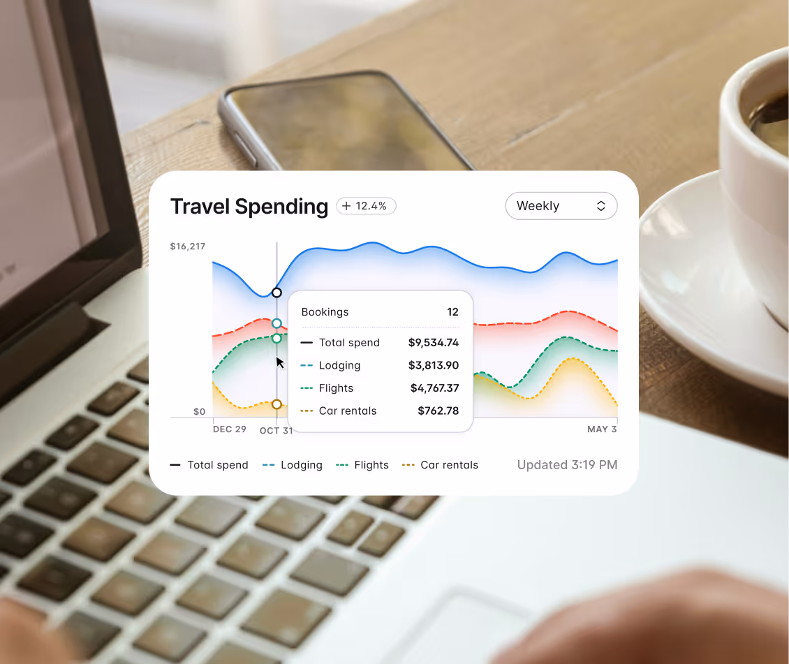 Travel spendings report chart
